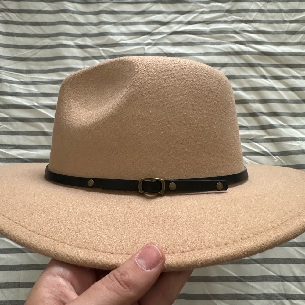 Wool Fall Brimmed Hat in Neutral Color - Picture 3 of 5